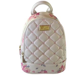 Betsey Johnson Rose Print Backpack with Heart Accents Betsey Johnson Heart Backpack New | Mercari main image 4